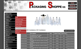 Packaging Website Online Ordering System
